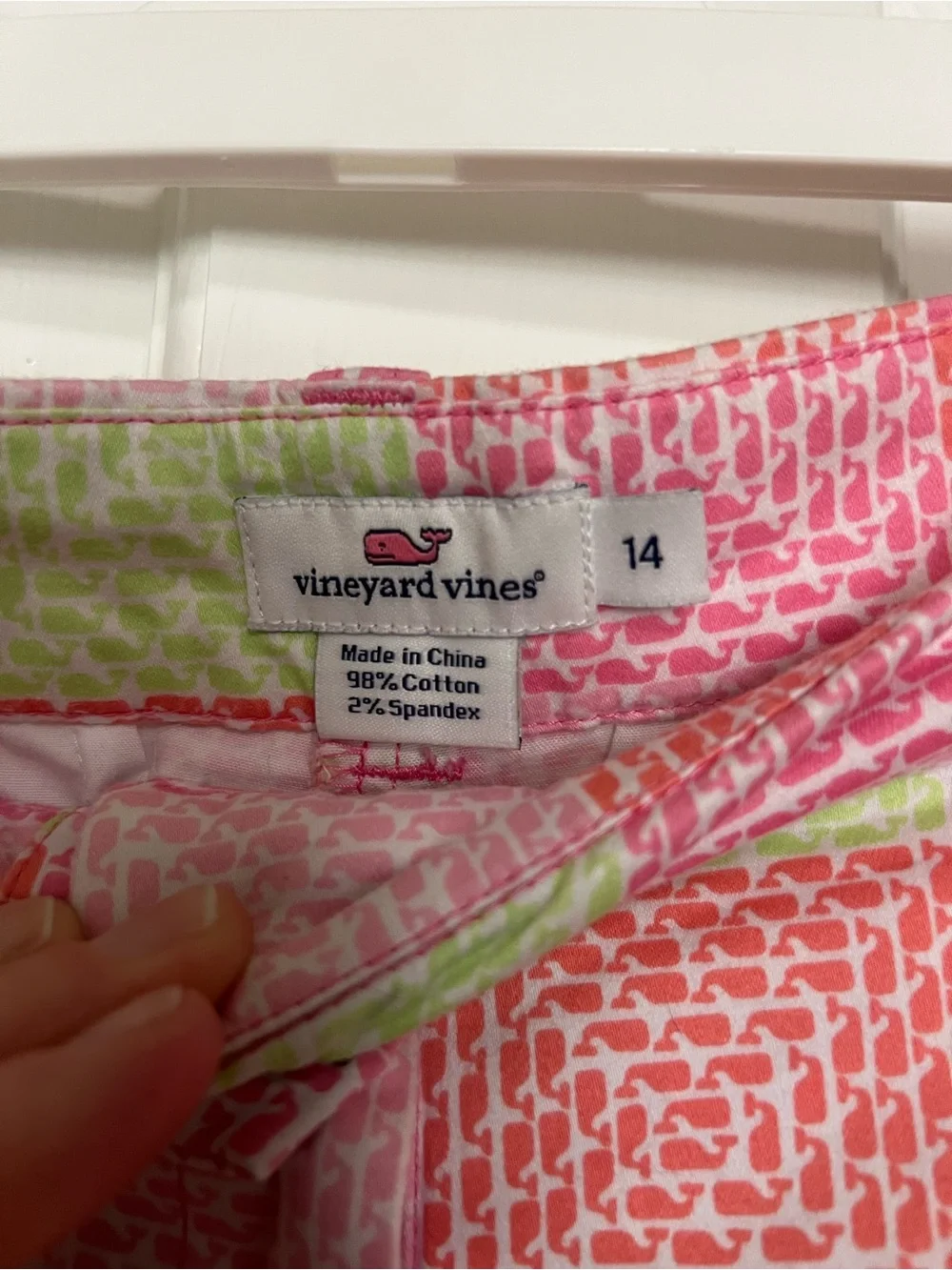 Vineyard Vines Girls Checkerboard Shorts in Pink, Lime & Coral